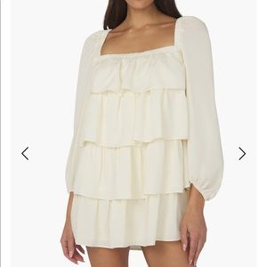 WEWOREWHAT TIERED CRINKLE CHIFFON MINI DRESS